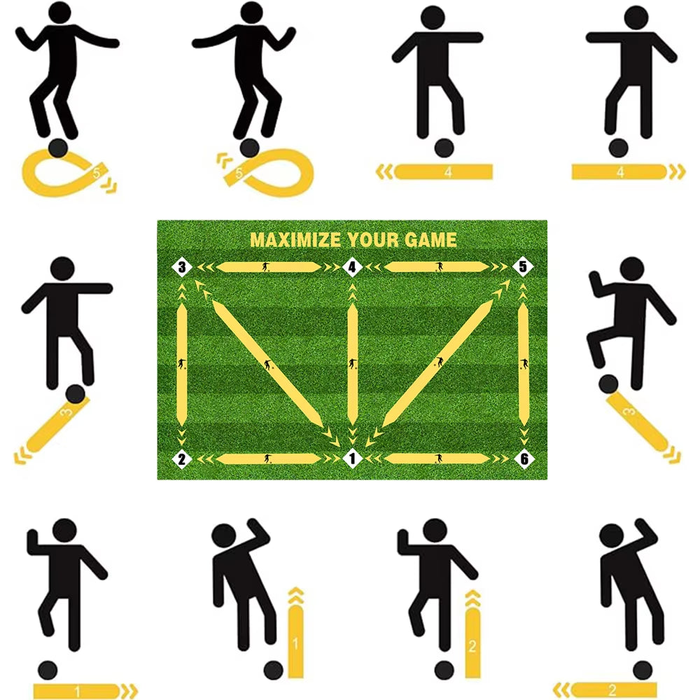 Football Training Mat Rug Dribbling Futbol Voetbal Training Mats Carpet Kids Soccer Indoor Equipment Durable Non Slip Foldable